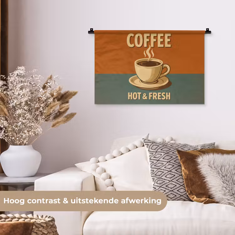 Wandkleed - Koffie - Kop - Vintage - Quote — 4
