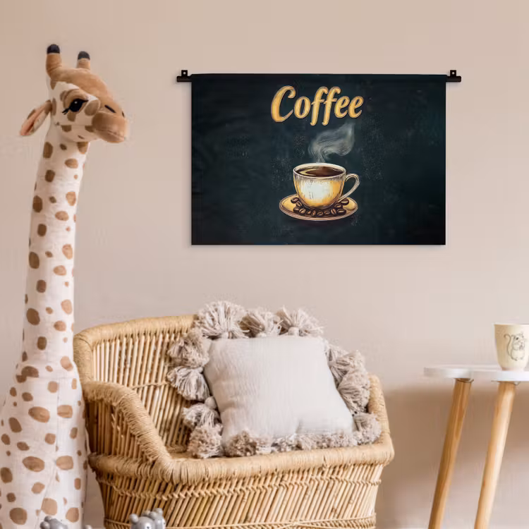Wandkleed - Koffie - Schotel - Koffiebonen - Retro — 5