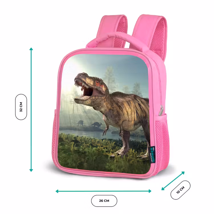 Rugzak kind - roze - Dino - Gras - Tekening - Kinderen - Jongens — 3
