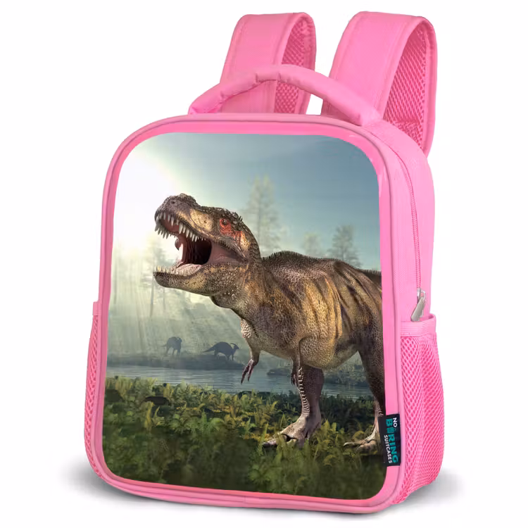 Rugzak kind - roze - Dino - Gras - Tekening - Kinderen - Jongens — 4
