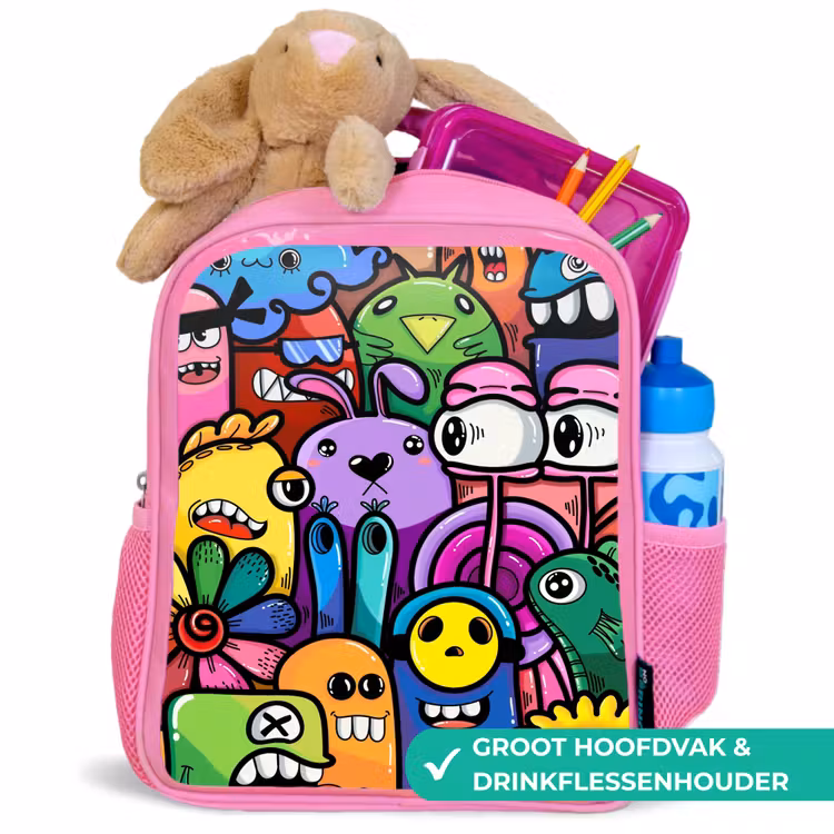Rugzak kind - roze - Grappige Monsterbende — 2