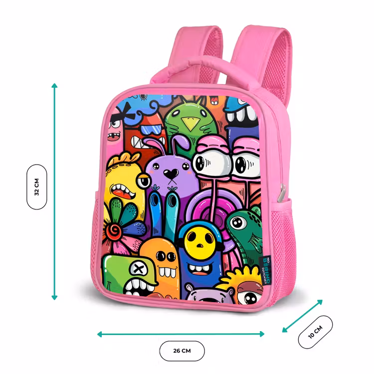 Rugzak kind - roze - Grappige Monsterbende — 3