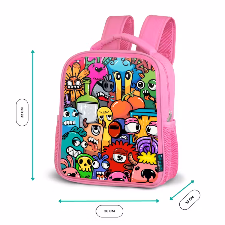 Rugzak kind - roze - Monster met 1 Oog — 3