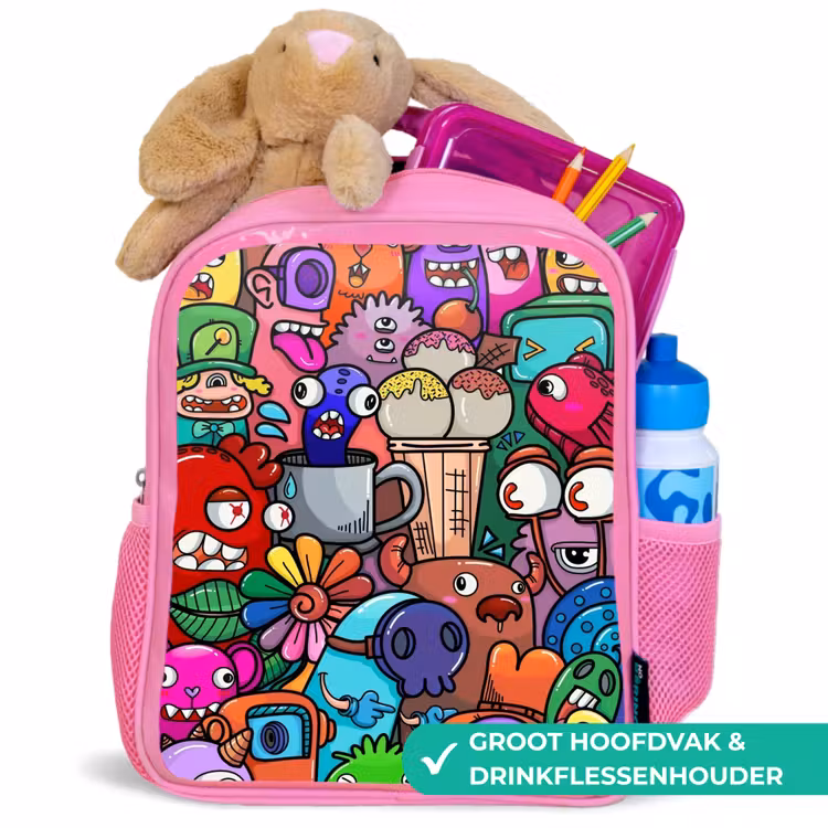 Rugzak kind - roze - Monstervrienden Festijn — 2