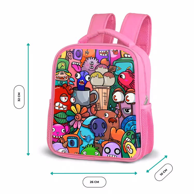 Rugzak kind - roze - Monstervrienden Festijn — 3