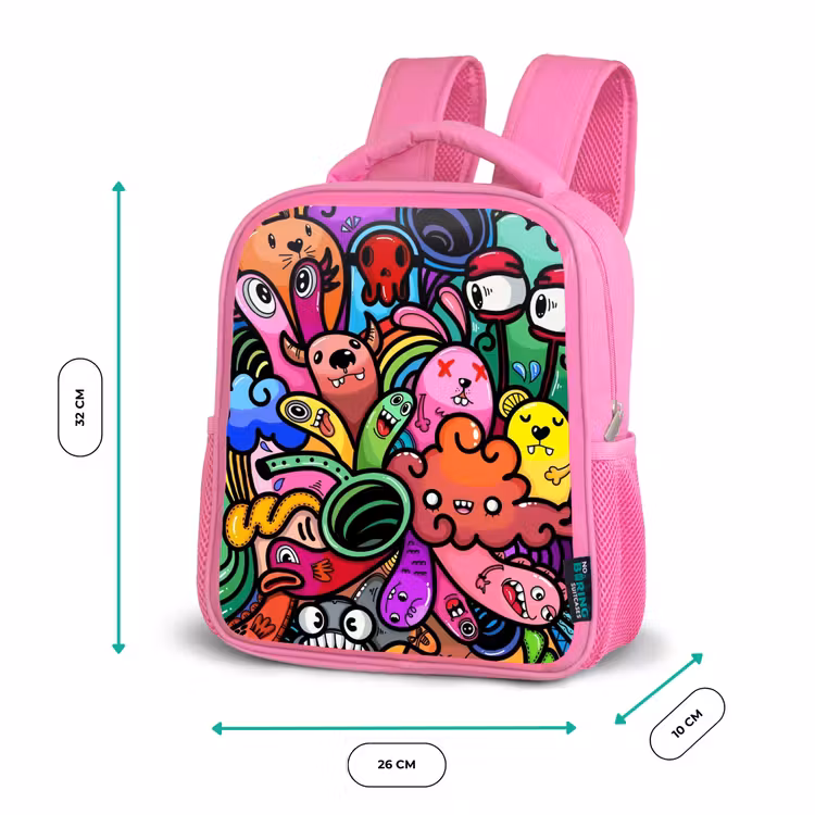 Rugzak kind - roze - Vrolijke Monsterchaos — 3