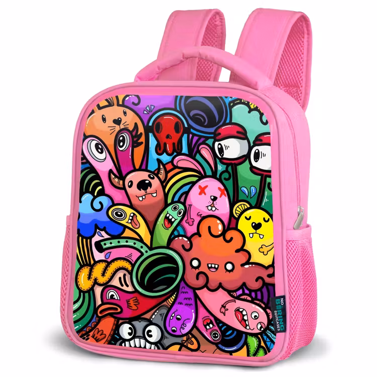 Rugzak kind - roze - Vrolijke Monsterchaos — 4