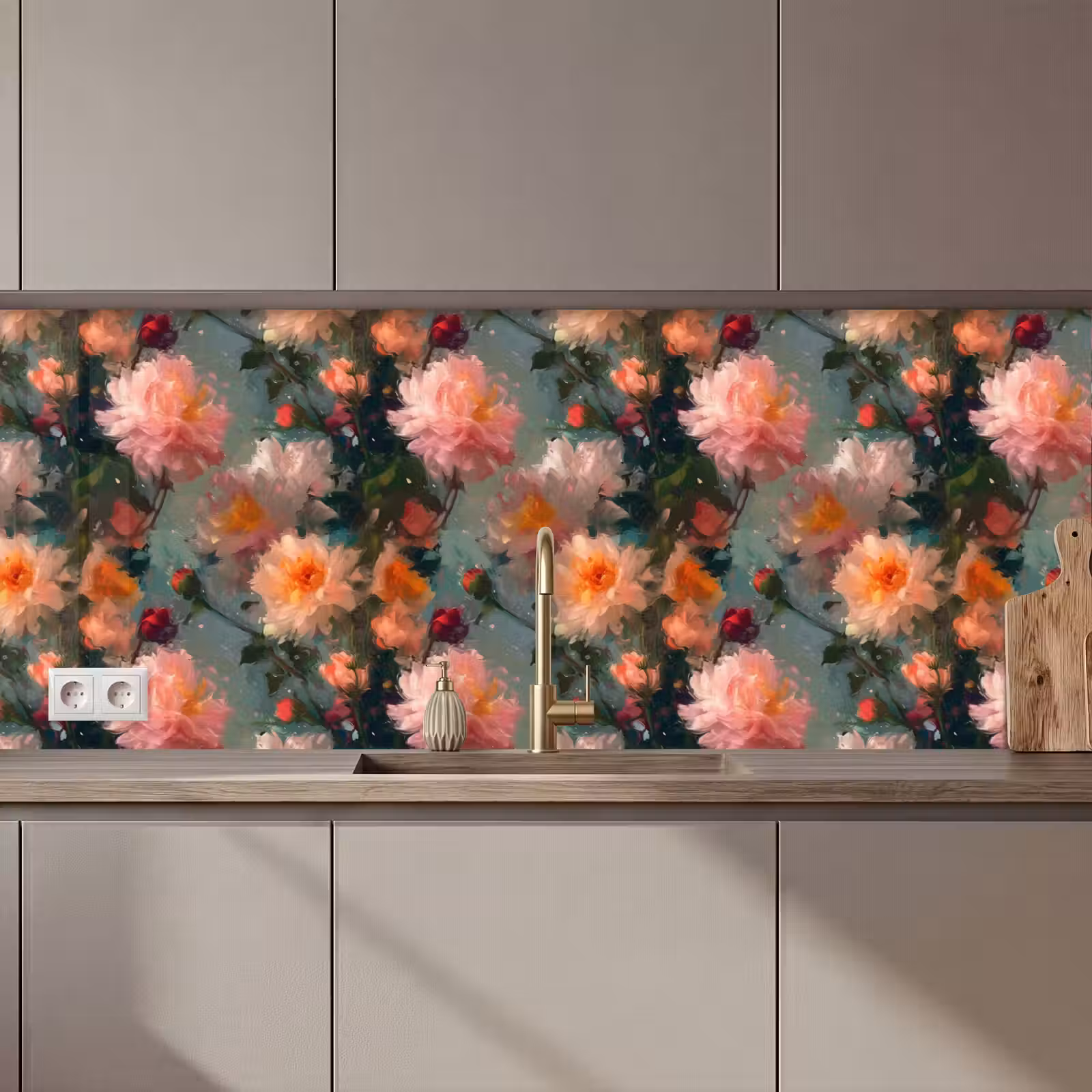 Keuken achterwand - Dahlia - Bloemen - Patroon — 1