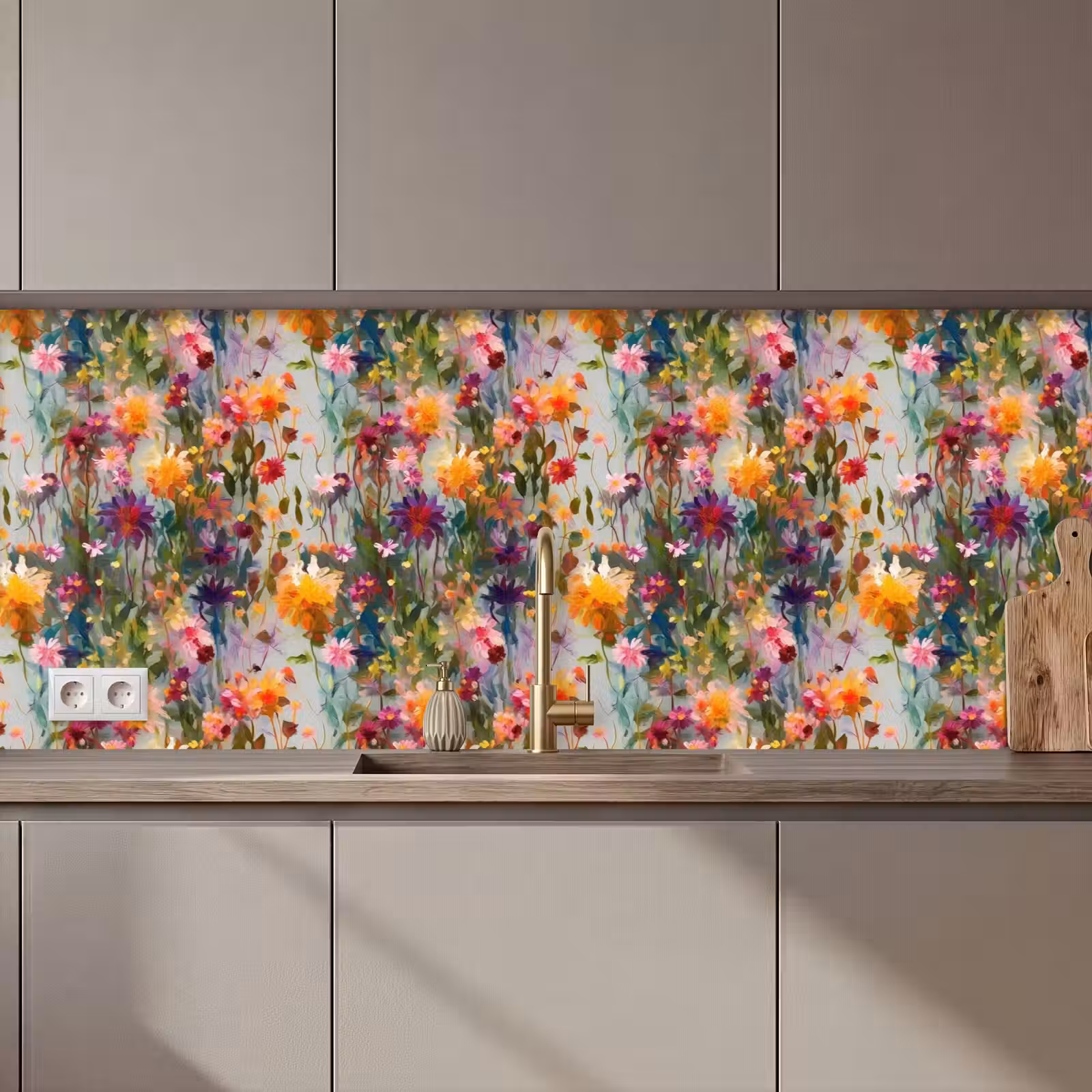 Keuken achterwand - Zomers - Kleurrijk - Patroon - Bloemen — 1