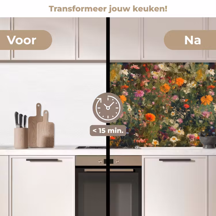 Keuken achterwand - Bloemenveld - Kleuren - Verf — 2