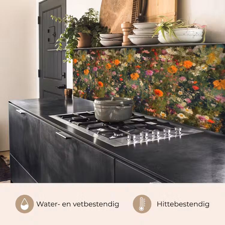 Keuken achterwand - Bloemenveld - Kleuren - Verf — 3