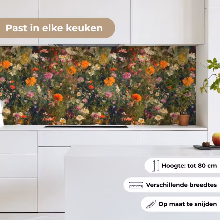 Keuken achterwand - Bloemenveld - Kleuren - Verf — 4