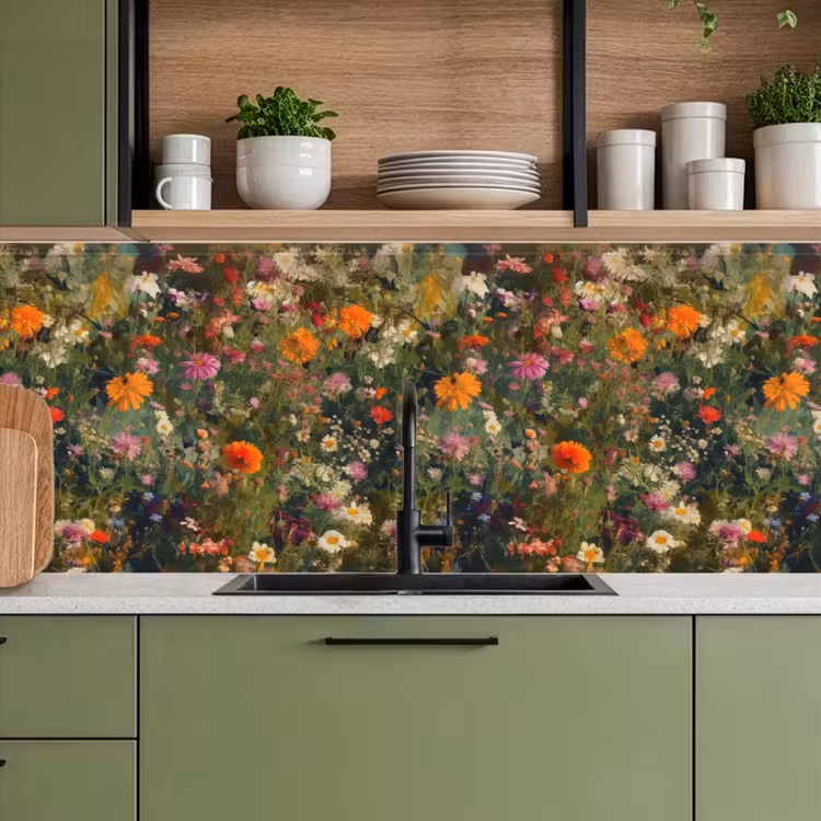Keuken achterwand - Bloemenveld - Kleuren - Verf — 5