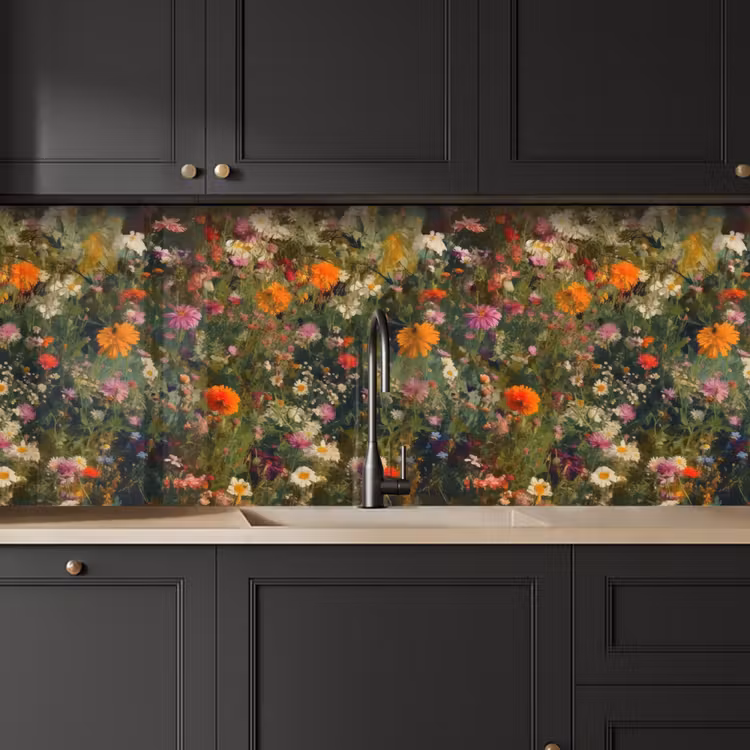 Keuken achterwand - Bloemenveld - Kleuren - Verf — 6
