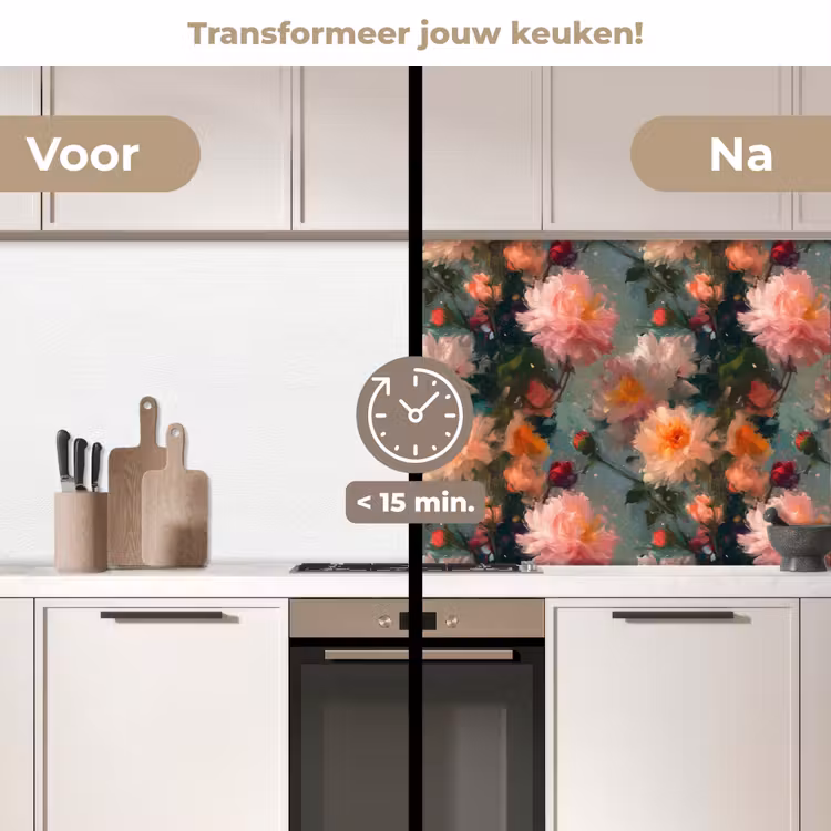 Keuken achterwand - Dahlia - Bloemen - Patroon — 2