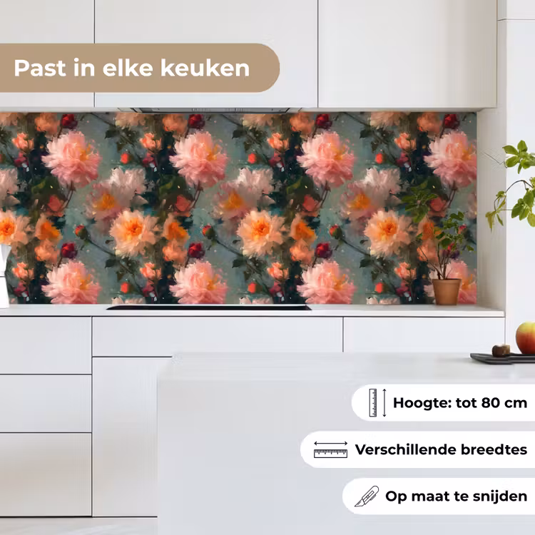 Keuken achterwand - Dahlia - Bloemen - Patroon — 4