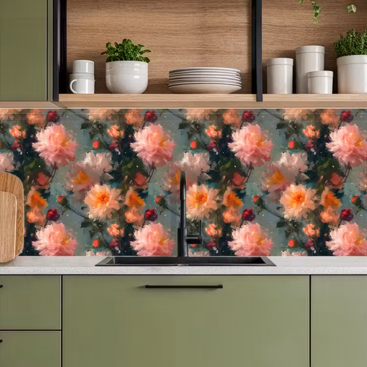 Keuken achterwand - Dahlia - Bloemen - Patroon — 5