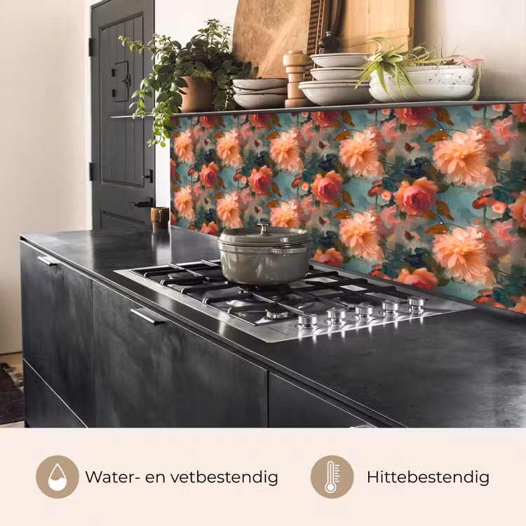 Keuken achterwand - Roze - Patroon - Bloemen — 3