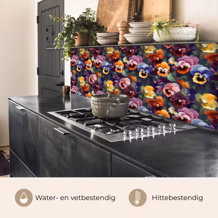 Keuken achterwand - Viooltjes - Kleuren - Bloemblaadjes — 3