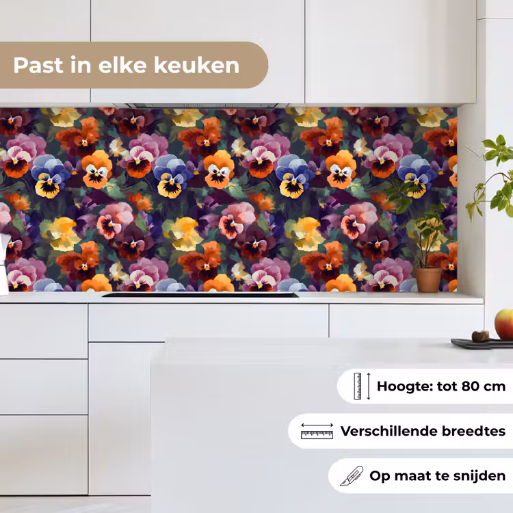 Keuken achterwand - Viooltjes - Kleuren - Bloemblaadjes — 4
