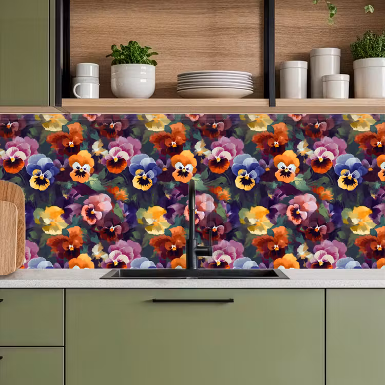 Keuken achterwand - Viooltjes - Kleuren - Bloemblaadjes — 5