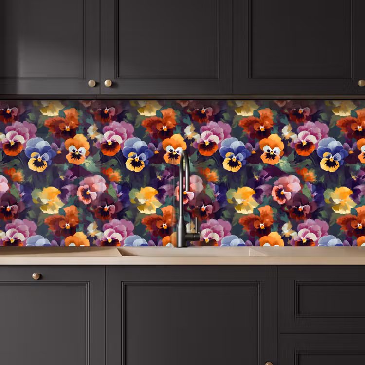 Keuken achterwand - Viooltjes - Kleuren - Bloemblaadjes — 6