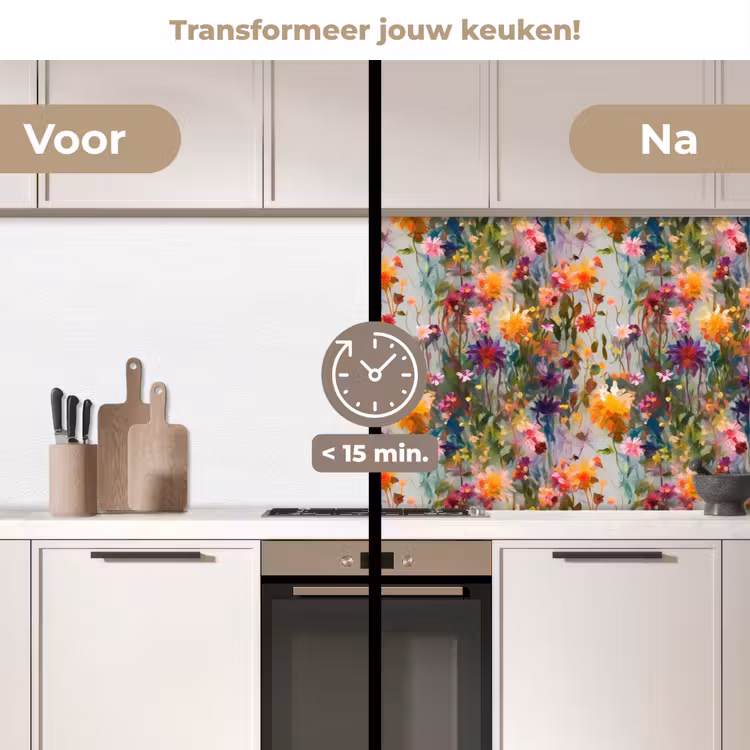 Keuken achterwand - Zomers - Kleurrijk - Patroon - Bloemen — 2