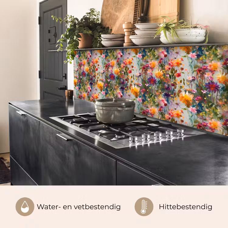 Keuken achterwand - Zomers - Kleurrijk - Patroon - Bloemen — 3