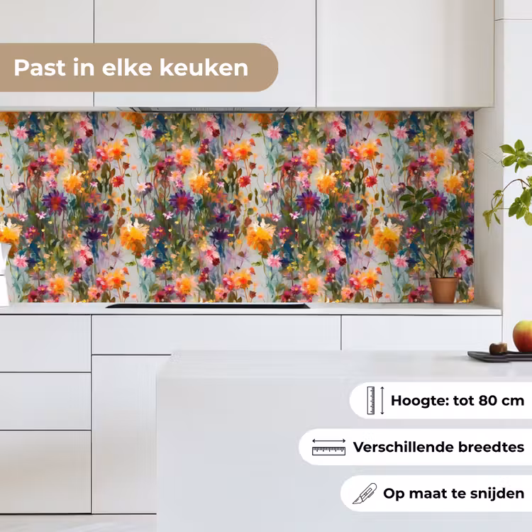 Keuken achterwand - Zomers - Kleurrijk - Patroon - Bloemen — 4