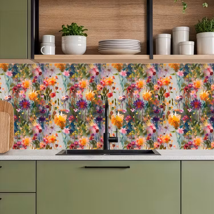 Keuken achterwand - Zomers - Kleurrijk - Patroon - Bloemen — 5