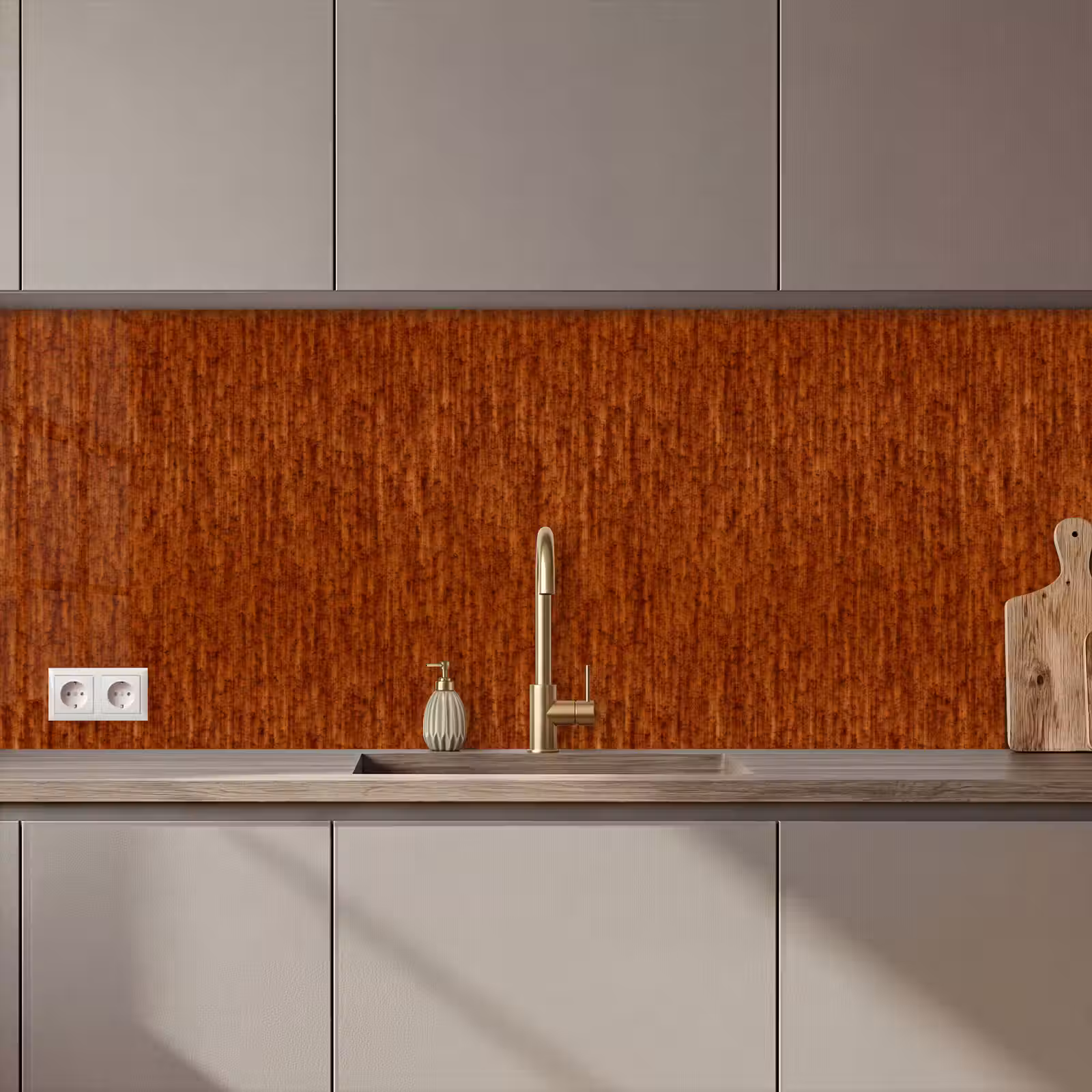 Keuken achterwand - Rood - Bruin - Metaal - Roest — 1