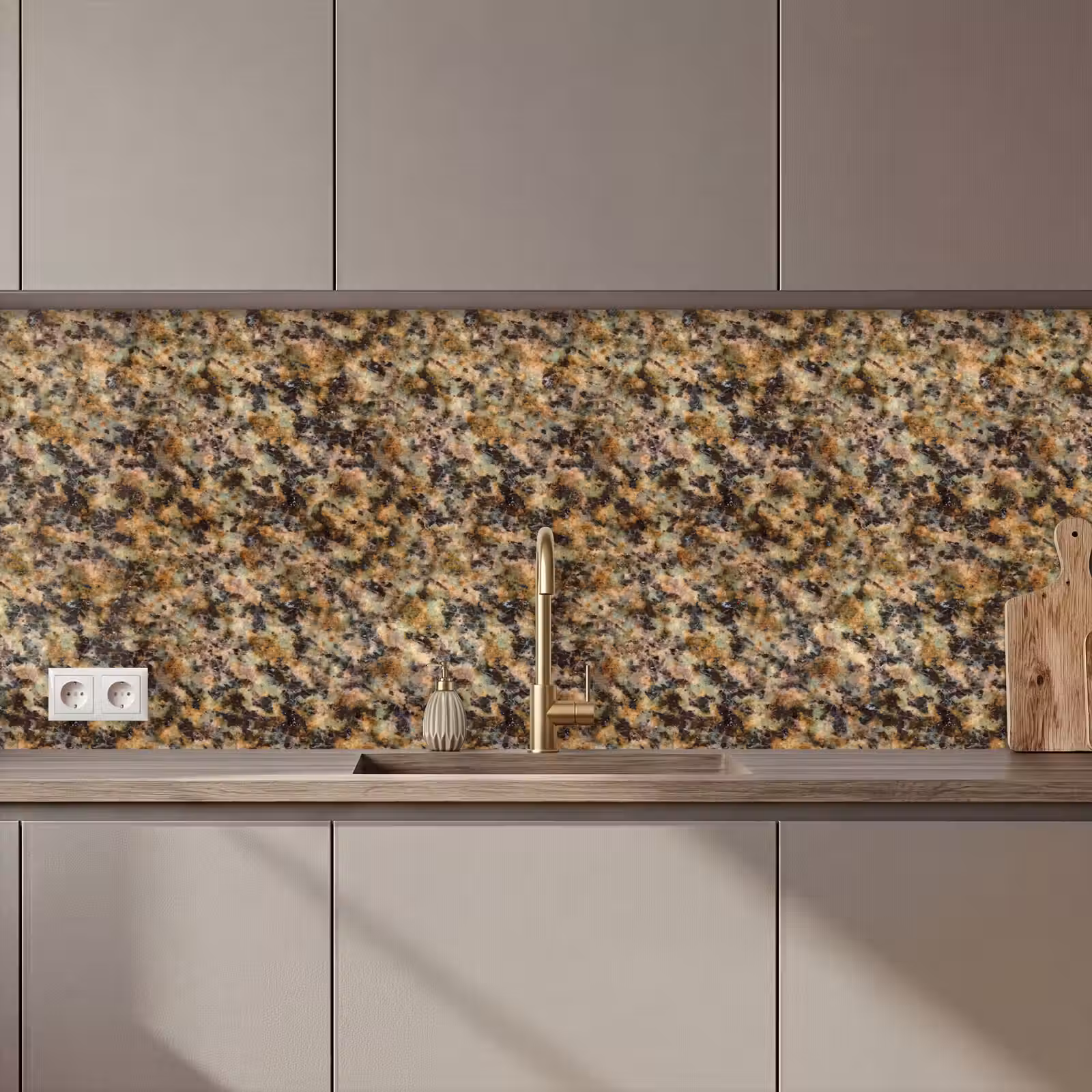 Keuken achterwand - Graniet - Kleur - Bruin — 1