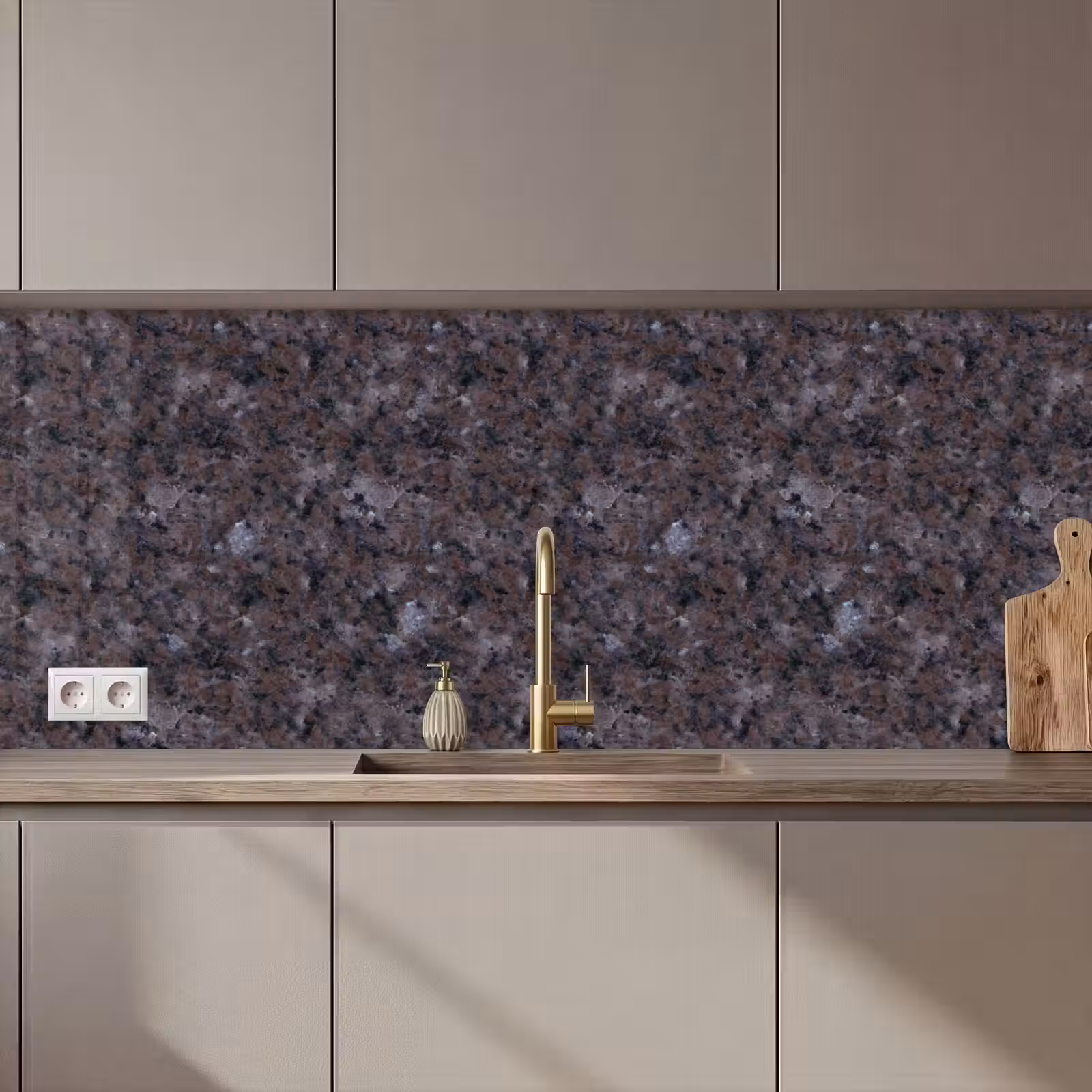 Keuken achterwand - Graniet - Zwart - Grijs - Vlekken — 1