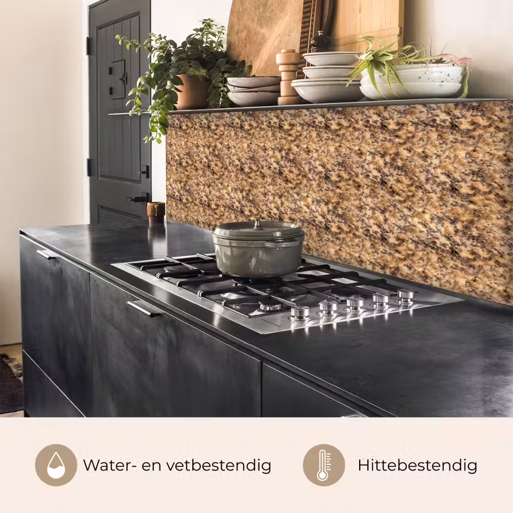 Keuken achterwand - Bruin - Roze - Graniet — 3