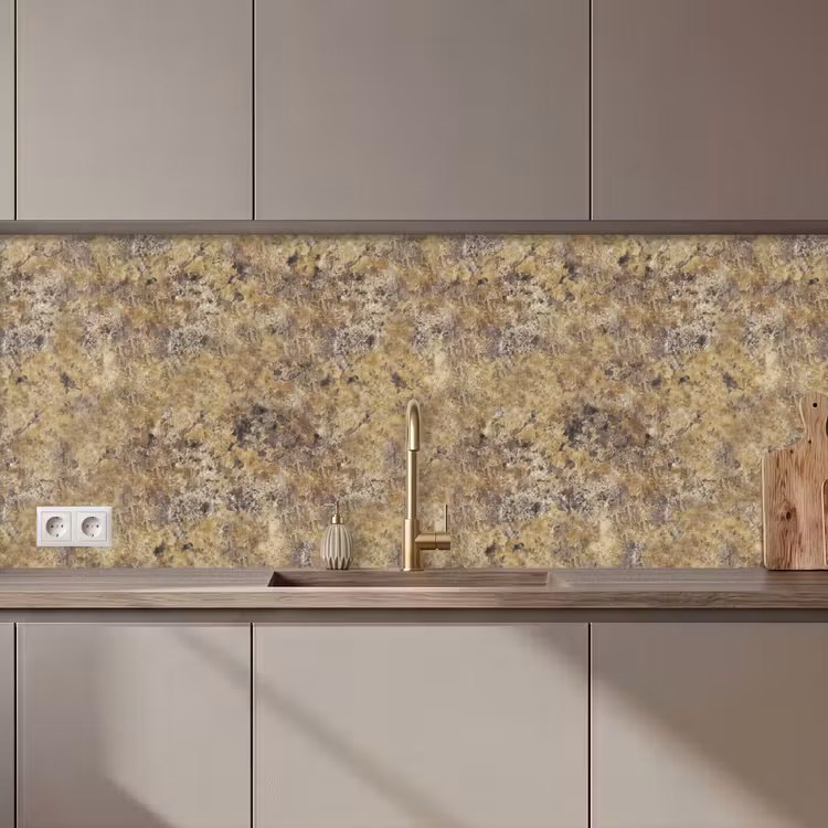 Keuken achterwand - Bruin - Wit - Vlekken - Graniet — 1