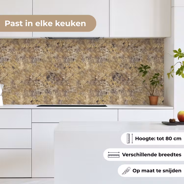 Keuken achterwand - Bruin - Wit - Vlekken - Graniet — 4