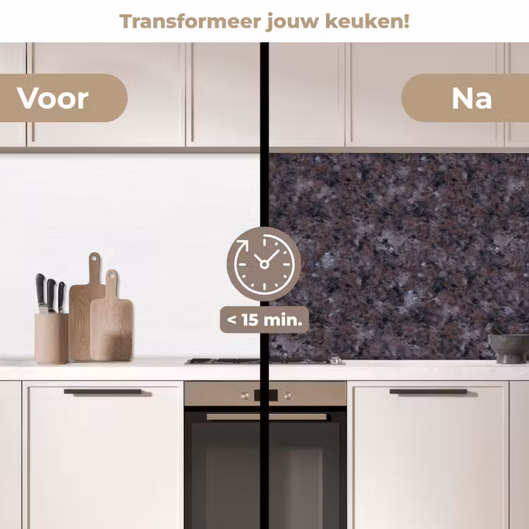 Keuken achterwand - Graniet - Zwart - Grijs - Vlekken — 2