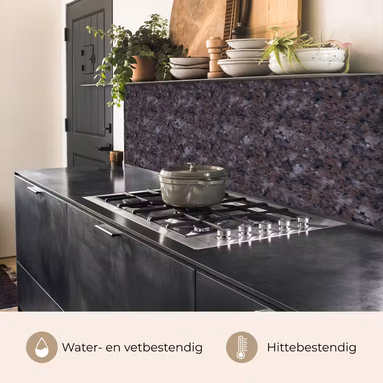 Keuken achterwand - Graniet - Zwart - Grijs - Vlekken — 3