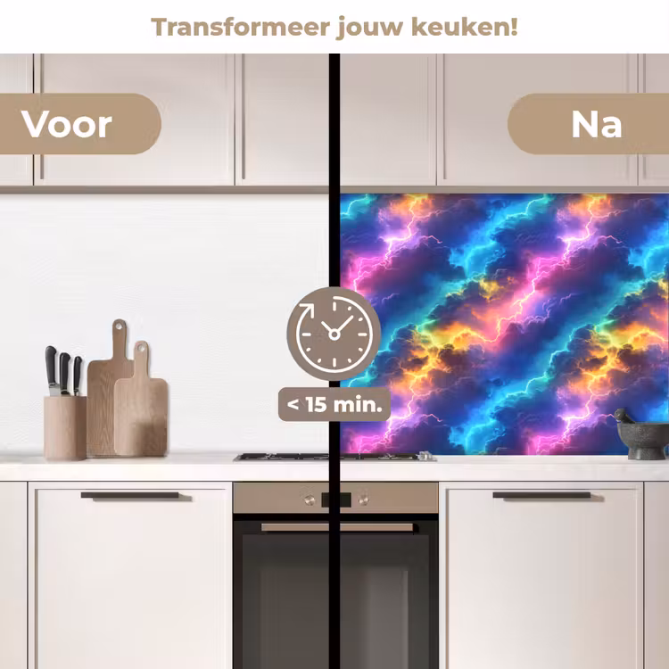 Keuken achterwand - Storm - Bliksem - Regenboog — 2