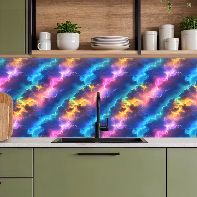 Keuken achterwand - Storm - Bliksem - Regenboog — 5