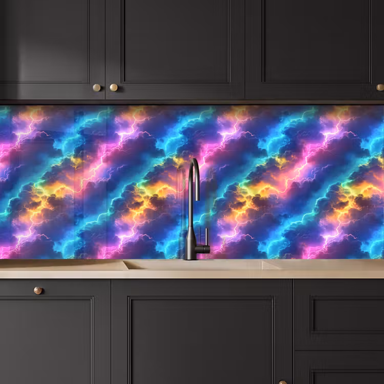 Keuken achterwand - Storm - Bliksem - Regenboog — 6