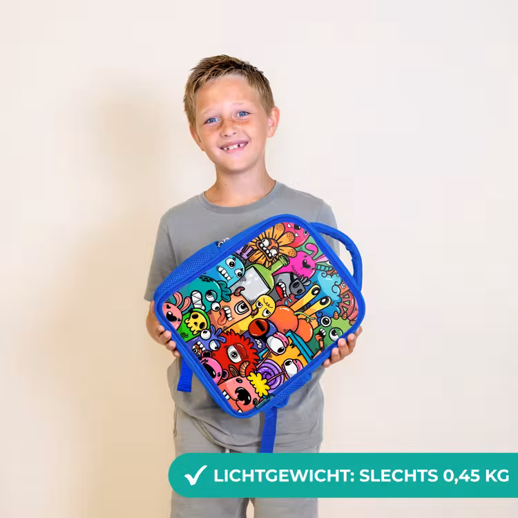 Rugzak kind - blauw - Knallende gekleurde monsters — 2