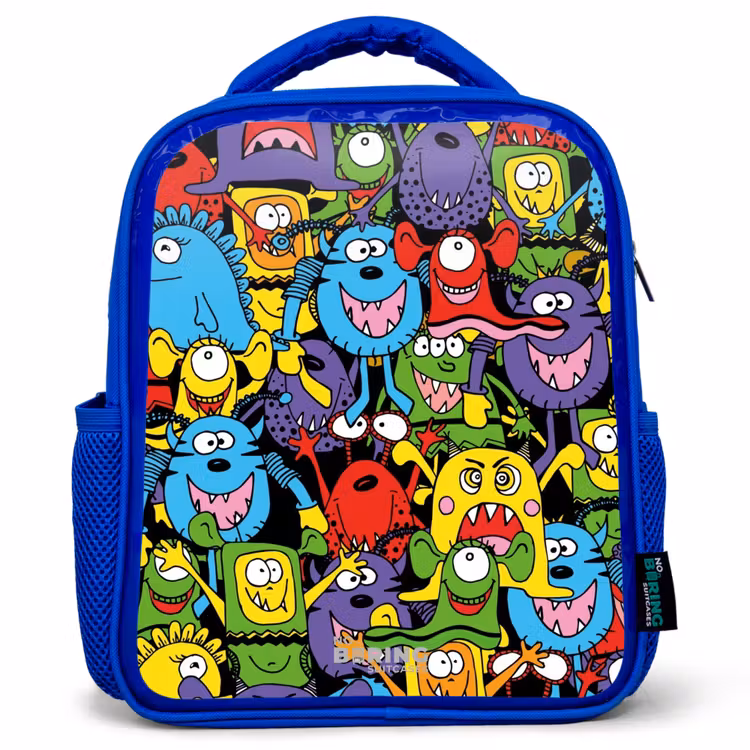 Rugzak kind - blauw - Monsters met Felle Kleuren — 1