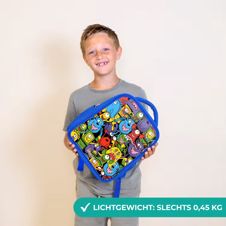 Rugzak kind - blauw - Monsters met Felle Kleuren — 2