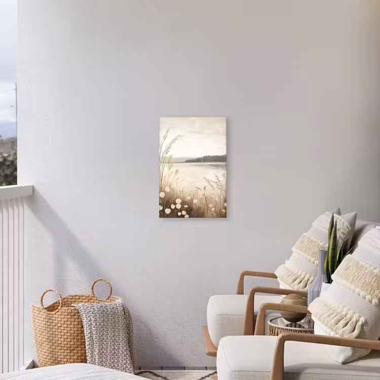 Buiten canvas - Meer - Water - Natuur - Beige — 4