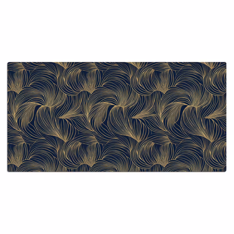 Bureau onderlegger - Abstract - Lijnen - Blauw - Goud — 2