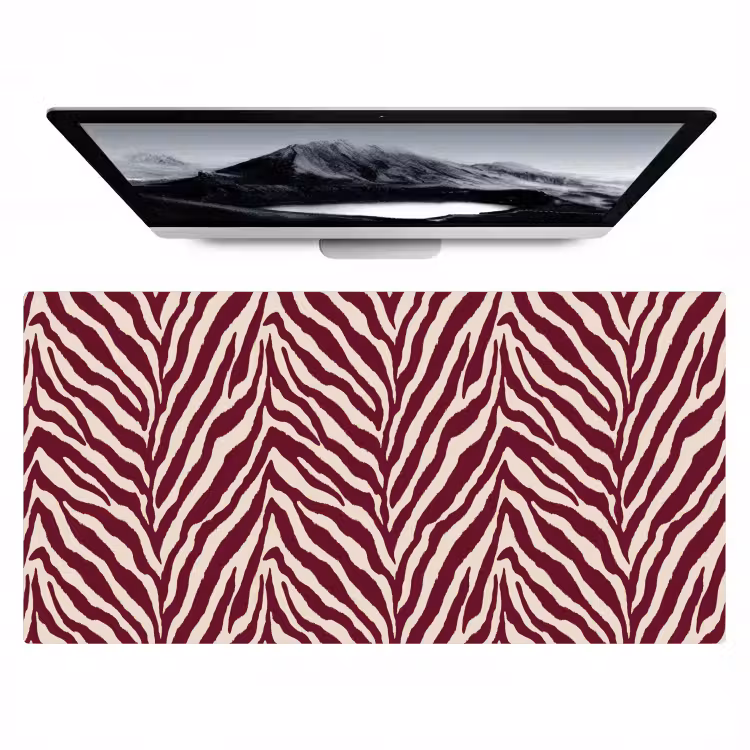 Bureau onderlegger - Zebra - Motief - Bordeaux - Rood