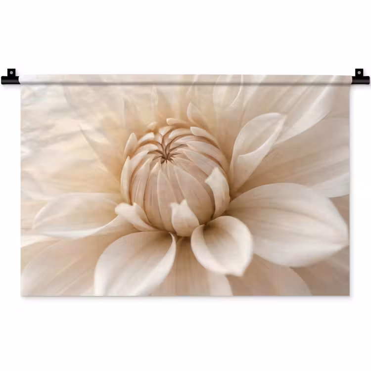 Wandkleed - Bloem - Dahlia - Wit
