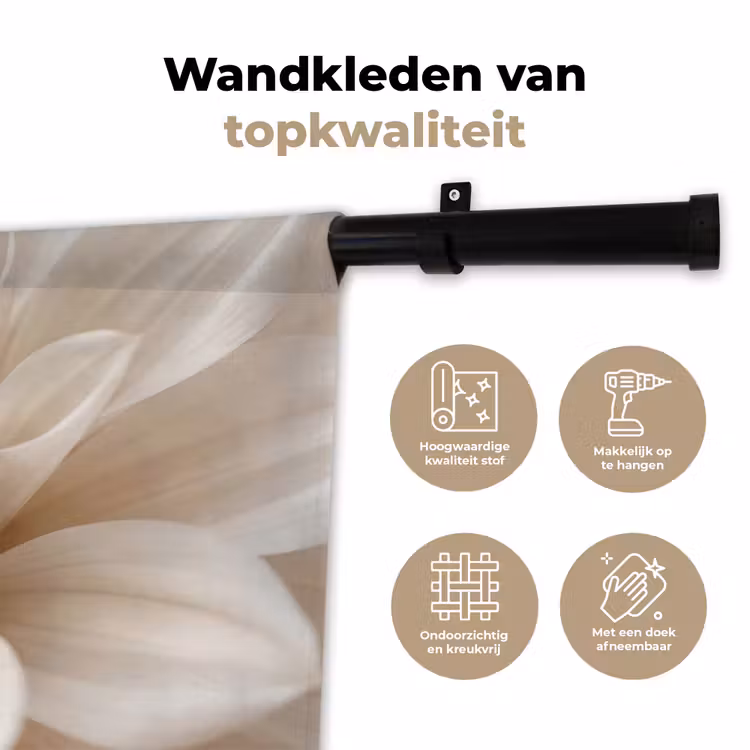 Wandkleed - Bloem - Dahlia - Wit — 3