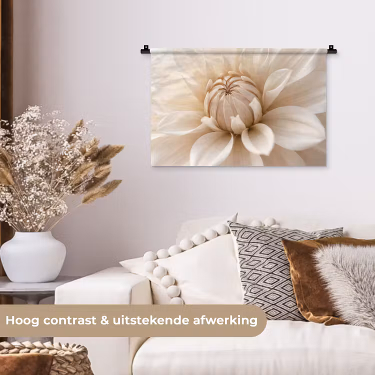 Wandkleed - Bloem - Dahlia - Wit — 4
